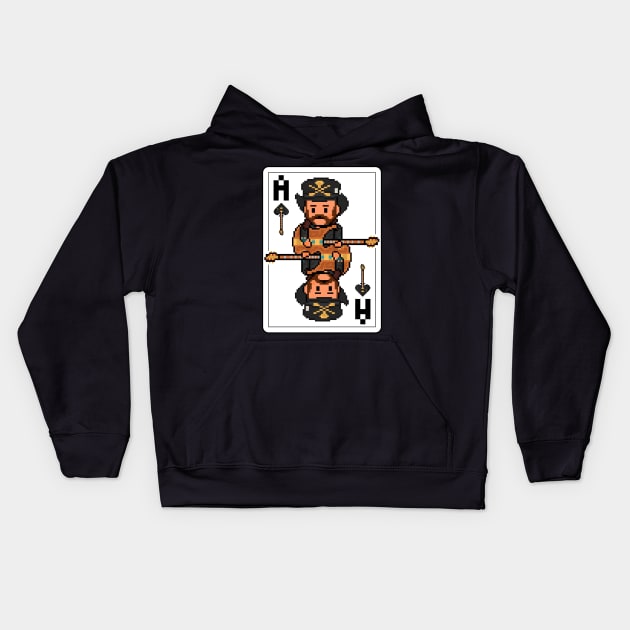 Pixelrockstars Ace of Spades Playing Card Kids Hoodie by gkillerb